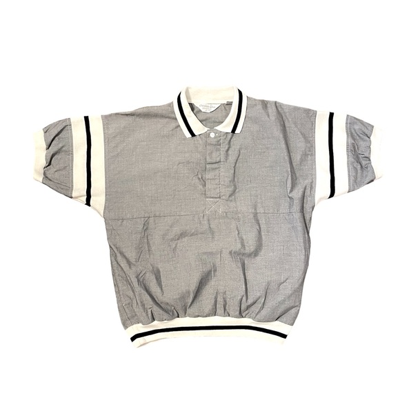 Dior Other - Vintage Christian Dior Polo Shirt Men Large Gray White Casual Pockets  80s Retro